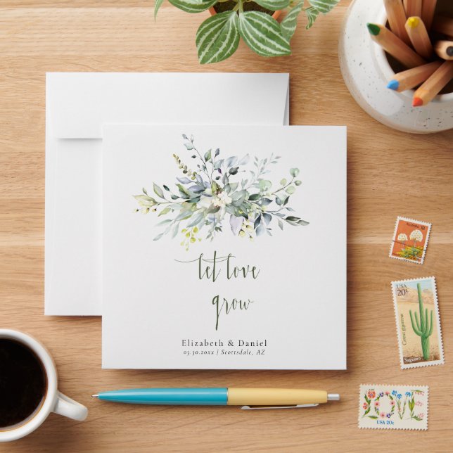 Greenery Let Love Grow Garden Gift Seed Packet  Envelope (Desk)
