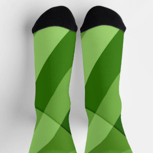 Greenery light green geometric lines socks