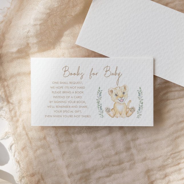 Greenery Lion Baby Shower Book Request Insert (Creator Uploaded)