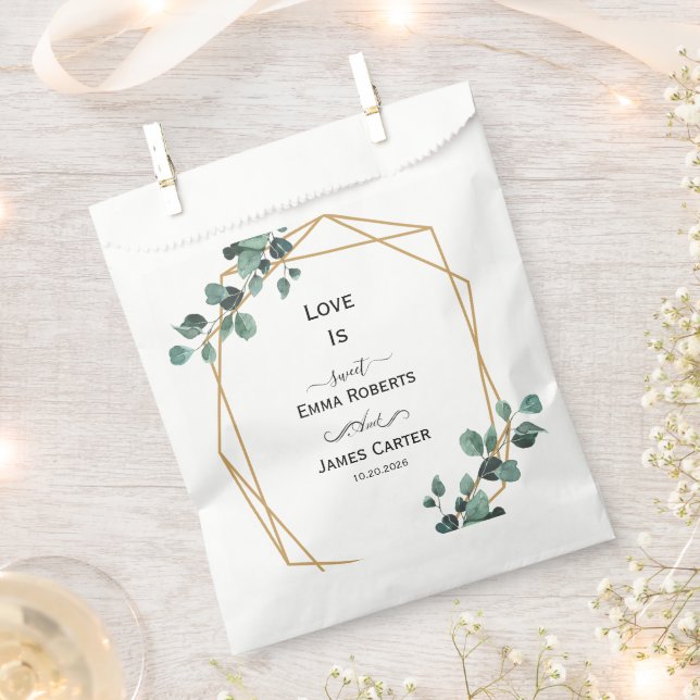 Greenery Love Is Sweet Favour Boxes Bag (Clipped)