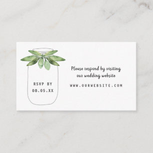 Greenery Mason Jar rsvp website card
