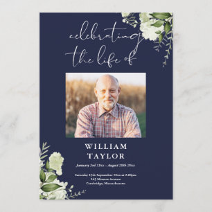 Greenery Memorial Funeral Navy Order Of Service  Program