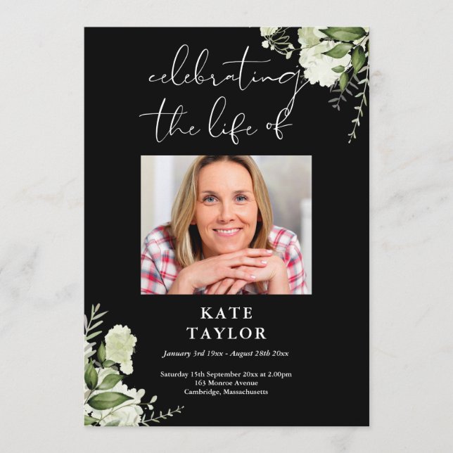 Greenery Memorial Funeral Order Of Service  Program (Front)