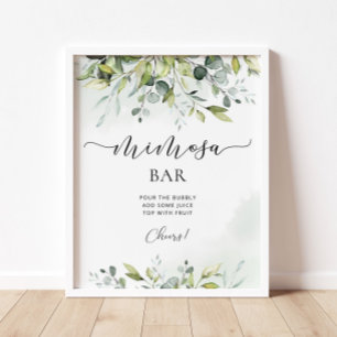 Greenery mimosa bar sign