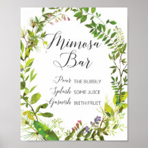Greenery Mimosa Bar Sign