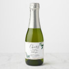 Greenery Mini Sparkling Wine Label, Bridal Shower