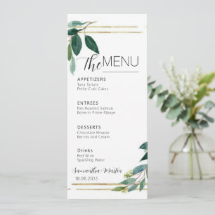 Greenery Minimal Script Wedding Menu