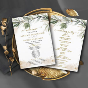 Greenery Minimal Wedding Program