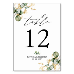 Greenery Minimalist Wedding Table Number
