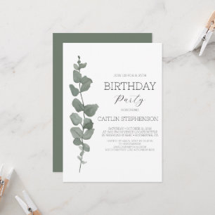 Greenery Modern 35th birthday party Invitation