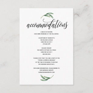 Greenery modern wedding accommodations card v1