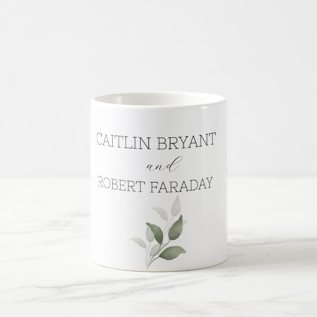  Greenery Modern Wedding  Coffee Mug (Center)