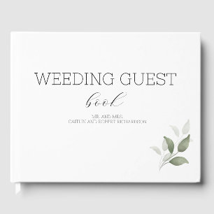 Greenery Modern Wedding Guest Book