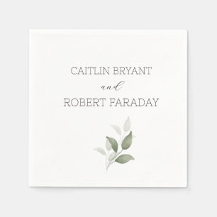  Greenery Modern Wedding  Napkin