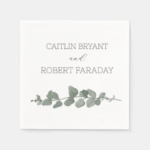  Greenery Modern Wedding  Napkin