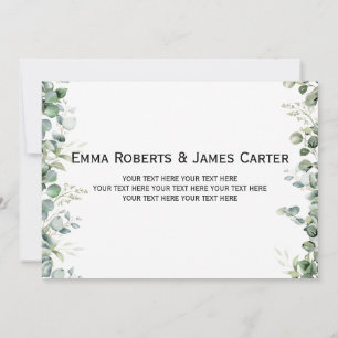 Greenery Modern Wedding Photo Thank You Card