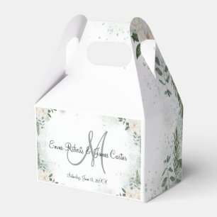 Greenery Monogram Wedding Favour Boxes