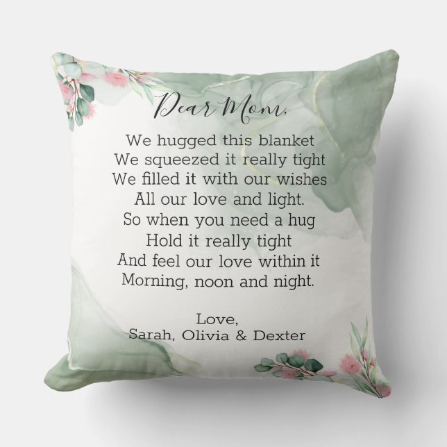 Greenery Mother's Day Mum Grandma Message Photo Cushion (Front)