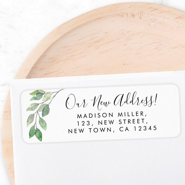 Greenery New Address Return Address Label (Creator Uploaded)