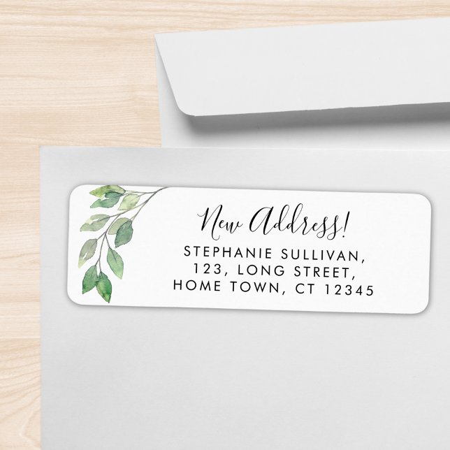 Greenery New Address Return Address Return Address Label (Creator Uploaded)