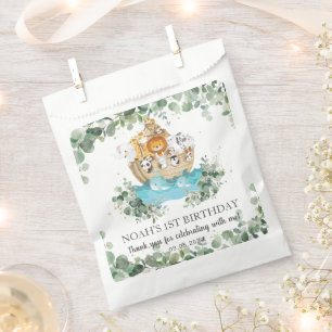 Greenery Noah's Ark Cute Animals Baby Birthday Favour Bag