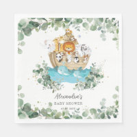 Greenery Noah's Ark Cute Animals Baby Birthday