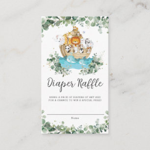 Greenery Noah's Ark Neutral Baby Diaper Raffle  Enclosure Card