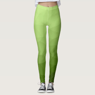 Greenery ombre gradient geometric mesh pattern leggings