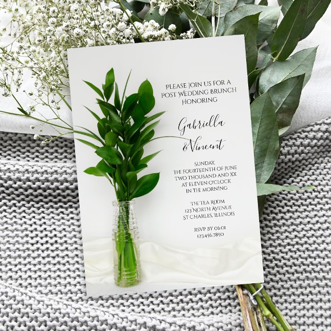 Greenery on White Post Wedding Brunch Invitation (Creator Uploaded)
