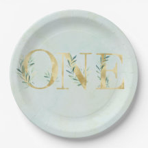 Greenery ONE first birthday party plates!
