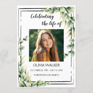 Greenery Order of Service Life Celebration Program