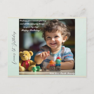 Greenery Party Custom Baby Milestone Postcard