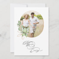 *~* Greenery PHOTO AR6 RSVP + QR Wedding Invitati