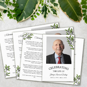 Greenery Photo Celebration of Life Funeral