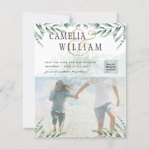 Greenery PHOTO WEDDING INVITATION Eucalyptus 