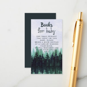 Greenery Pine Forest Baby Shower Book Request Enclosure Card