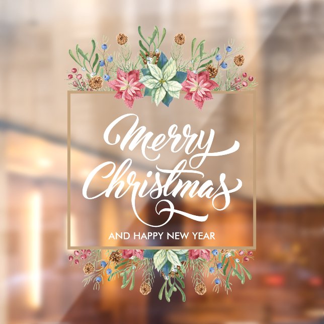 Greenery Pines Poinsettias Merry Christmas (Sheet 2)