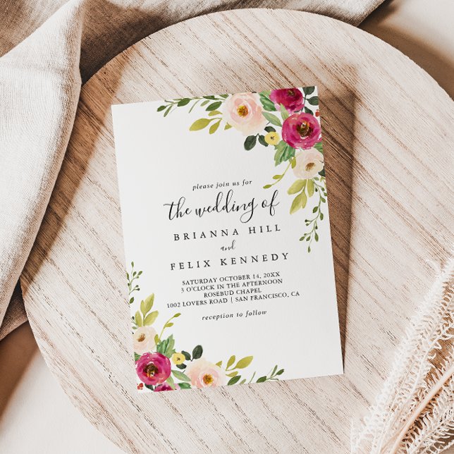 Greenery Pink Blush Floral The Wedding Of Invitation (Creator Uploaded)