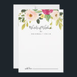 Greenery Pink Blush Floral Wedding Words of Wisdom Advice Card<br><div class="desc">This greenery pink blush floral wedding words of wisdom advice card is perfect for a simple wedding. The design features hand-painted illustrated beautiful pink, blush and yellow peonies with green foliage. These cards are perfect for a wedding, bridal shower, baby shower, graduation party & more. Personalise the cards with the...</div>