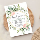 Greenery pink gold eucalyptus floral bridal shower invitation<br><div class="desc">For more advanced customisation of this design,  simply select the "Customise It" button above!</div>