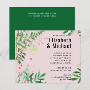 Greenery Pink Modern Wedding