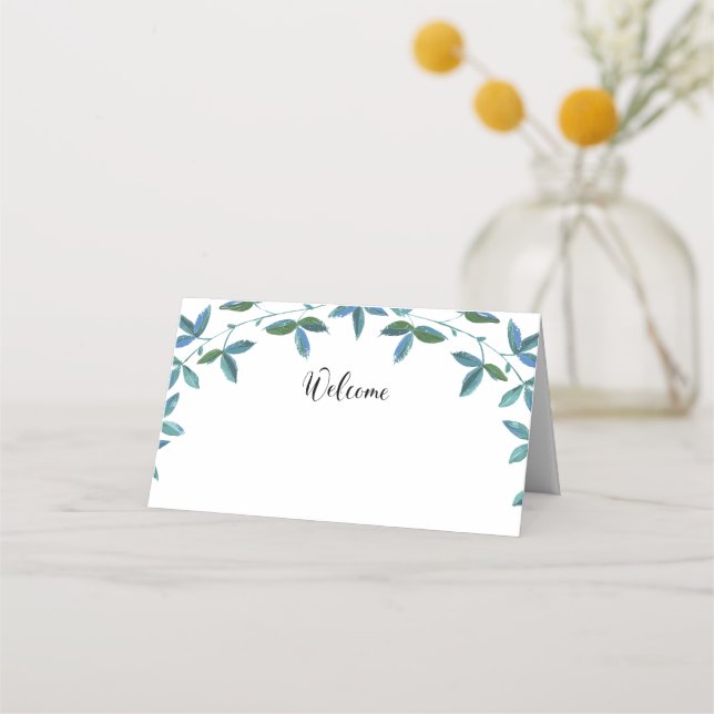 Greenery Place Cards for Wedding Tables (Front)