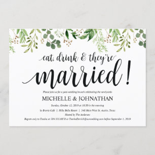 Greenery Post Wedding Brunch Invitation Card
