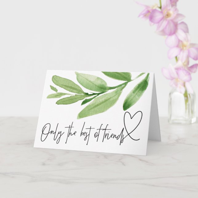 Greenery Pregnancy Baby Reveal Gift to Best Friend Card (Orchid)