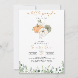 Greenery Pumpkin Baby Shower Invitation