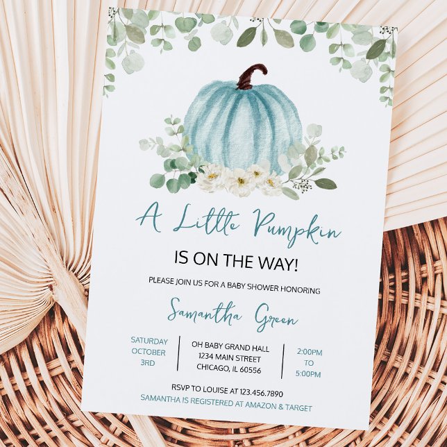 Greenery Pumpkin Baby Shower Invitation (Creator Uploaded)