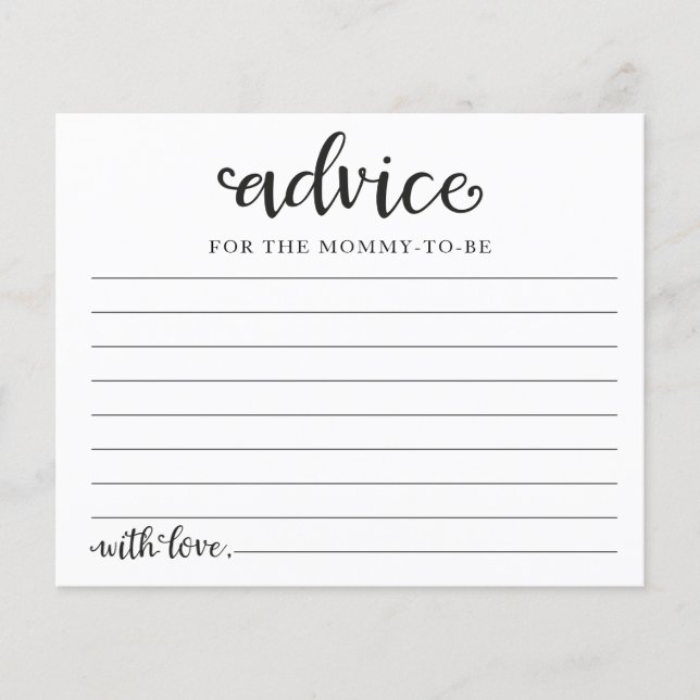 Greenery Pumpkin Fall Baby Shower Advice Cards (Front)