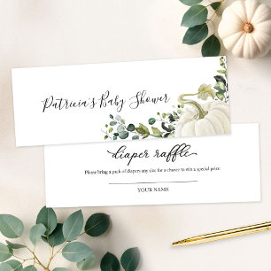 Greenery Pumpkin Fall Baby Shower Diaper Raffle