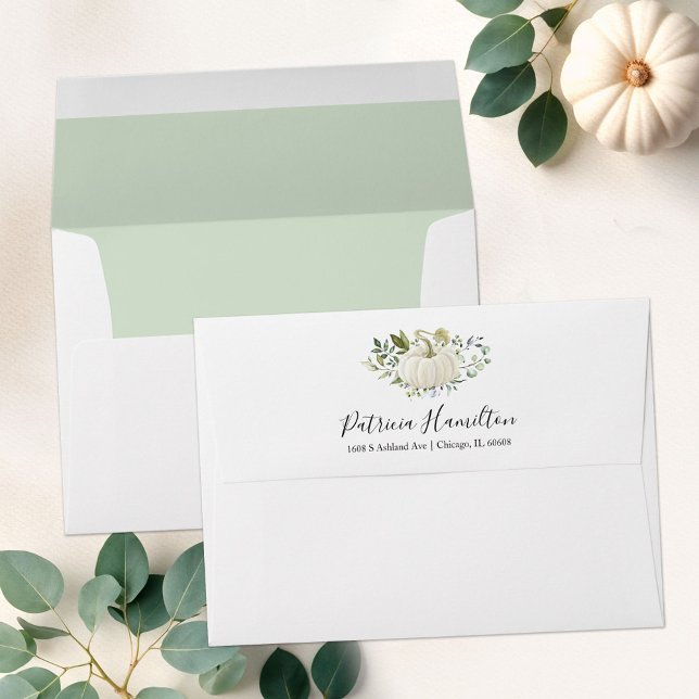 Greenery Pumpkin Fall Baby Shower Envelope (Creator Uploaded)
