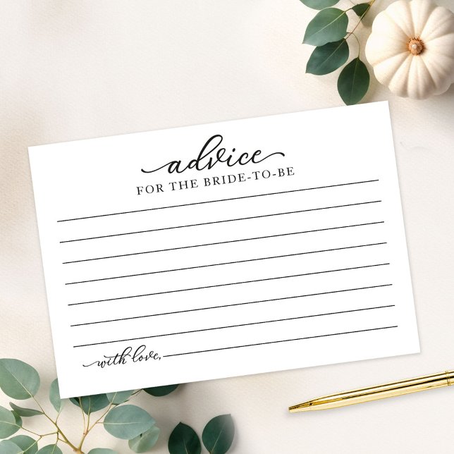 Greenery Pumpkin Fall Bridal Shower Advice Cards (Creator Uploaded)